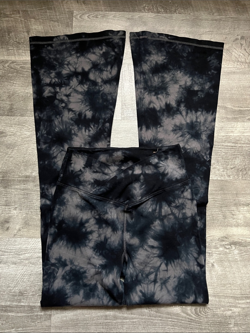 Victoria’s Secret Pink Black/Gray Tie Dye Flares